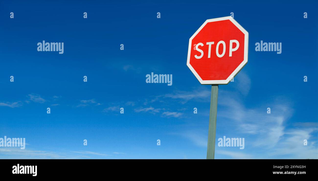 Segnale di stop internazionale. Foto Stock