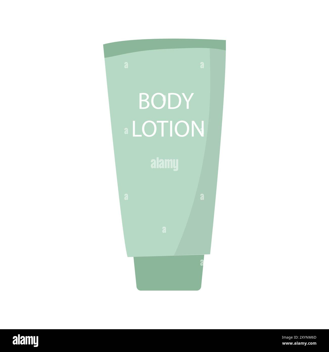 Lozione per il corpo nutriente per una pelle liscia e idratata in un'illustrazione piatta con tubo verde rinfrescante. Illustrazione Vettoriale