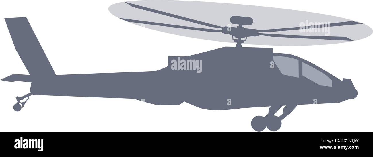 Elicottero volante su sfondo bianco, aviazione e concetto di servizio di emergenza Illustrazione Vettoriale