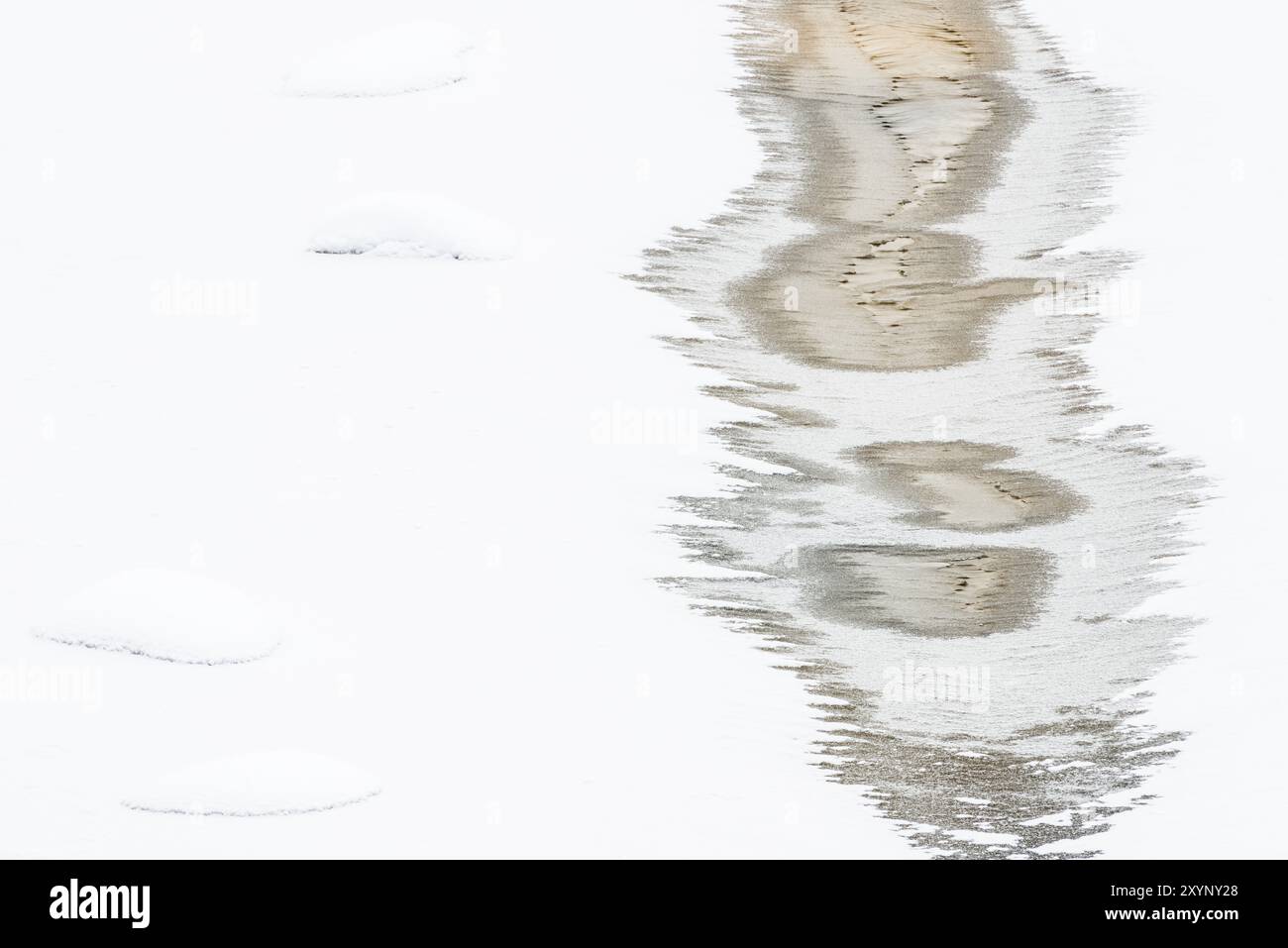 Freezing stream, Muddus National Park, Laponia, Patrimonio dell'Umanità, Norrbotten, Lapponia, Svezia, novembre 2013, Europa Foto Stock