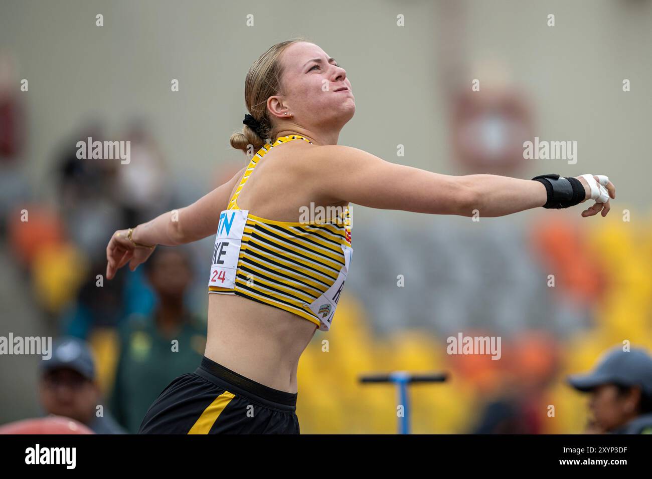 Chantal RIMKE (LC Jena), GERMANIA, Shot Put Women PER, Leichtathletik, Athletics, U20 World Athletics Championships Lima 24, U20 Leichtathletik Weltmeisterschaften, 30.08.2024, foto: Eibner-Pressefoto/Jan Papenfuss Foto Stock