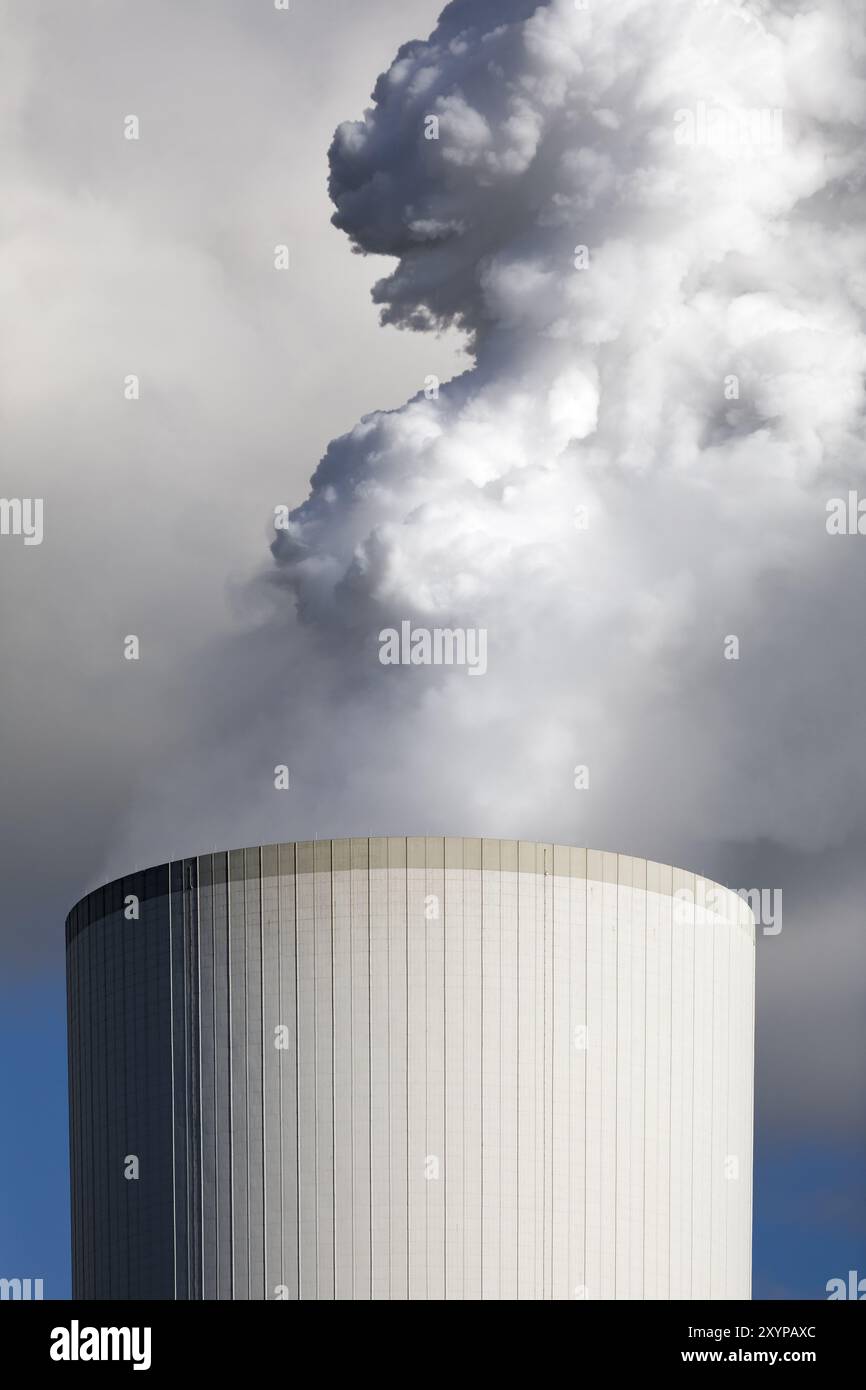 Emissioni di CO2 da un altoforno, Renania settentrionale-Vestfalia, Germania, Europa Foto Stock