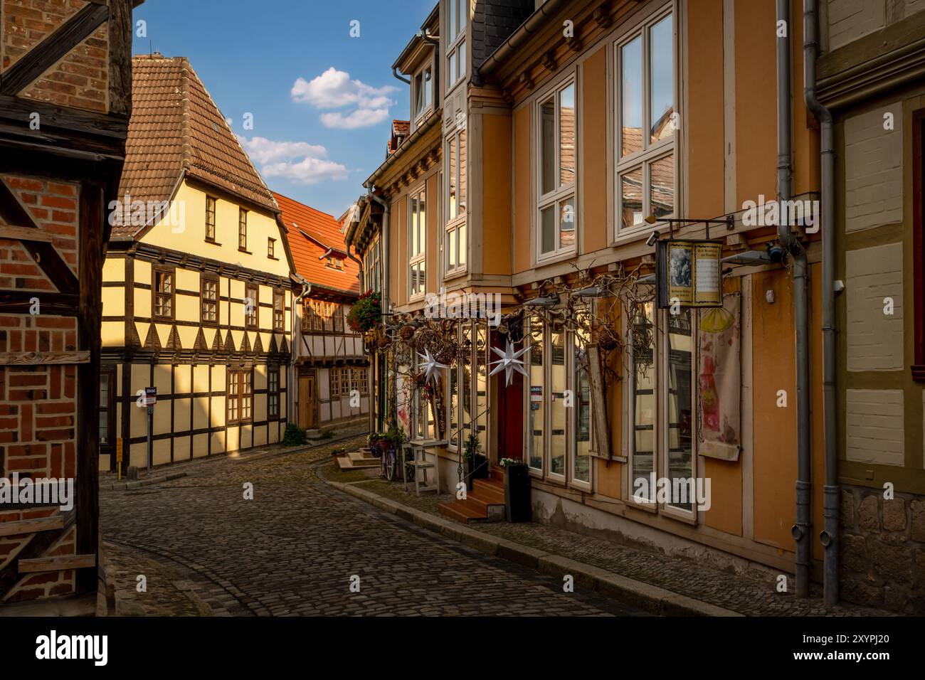 Vicolo della città vecchia di Quedlinburg Foto Stock
