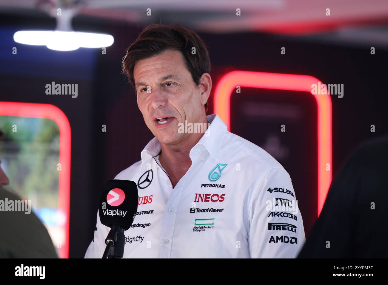 Toto Wolff (Mercedes AMG Petronas Formula One Team, Teamchef), ITA, Formel 1 Weltmeisterschaft, Gran Premio d'Italia, Freies Training 2, 30.08.2024 foto: Eibner-Pressefoto/Annika Graf Foto Stock