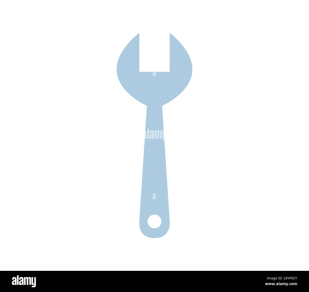 Icona della chiave inglese illustrata in vettore su sfondo bianco Foto Stock