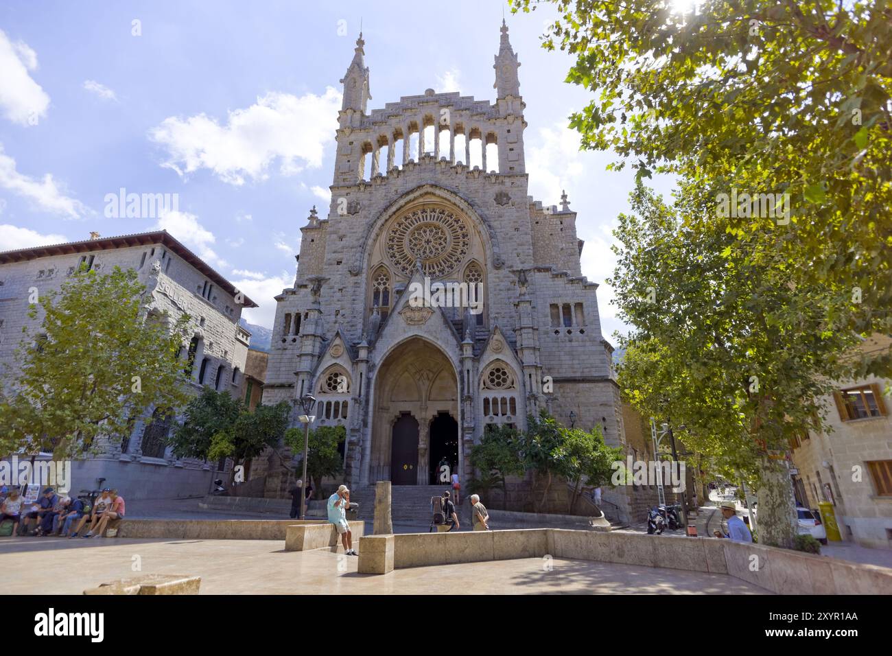 Parroquia de Sant Bartomeu de SollerSt. Chiesa di Bartolomeo, Maiorca, Spagna, Europa Foto Stock