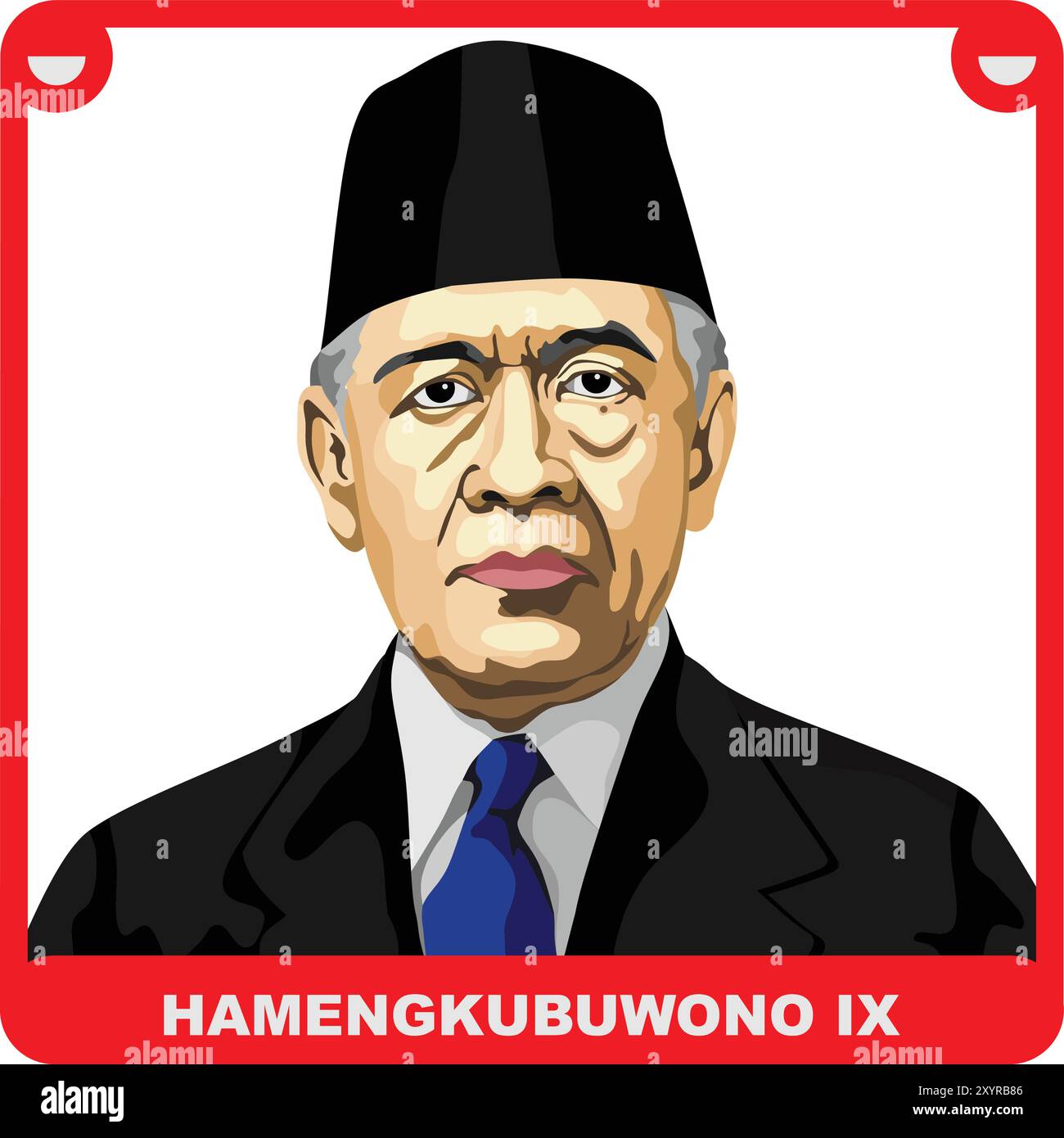 Hamengku Buwono 2° Vicepresidente della Repubblica di Indonesia Illustrazione Vettoriale