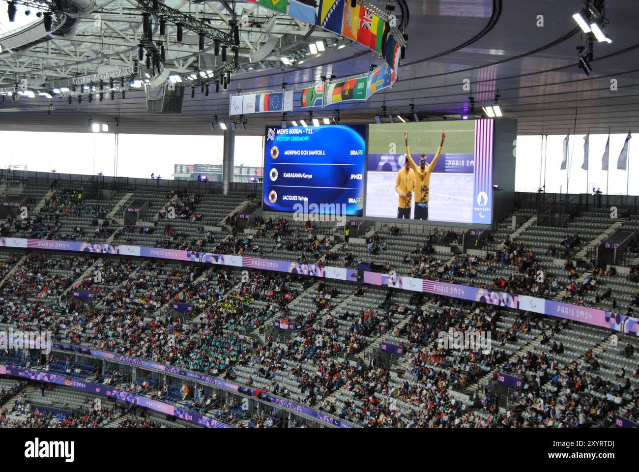 Saint-Denis, Francia - agosto 30 2024: Para Athletics allo Stade de France durante i Giochi Paralimpici di Parigi 2024. Foto Stock