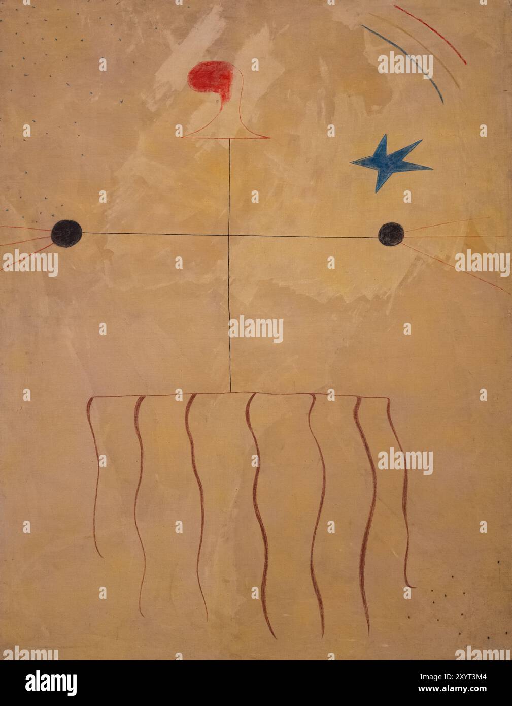 Dipinto di Joan Miro chiamato testa di un contadino catalano dipinto 1924 Foto Stock