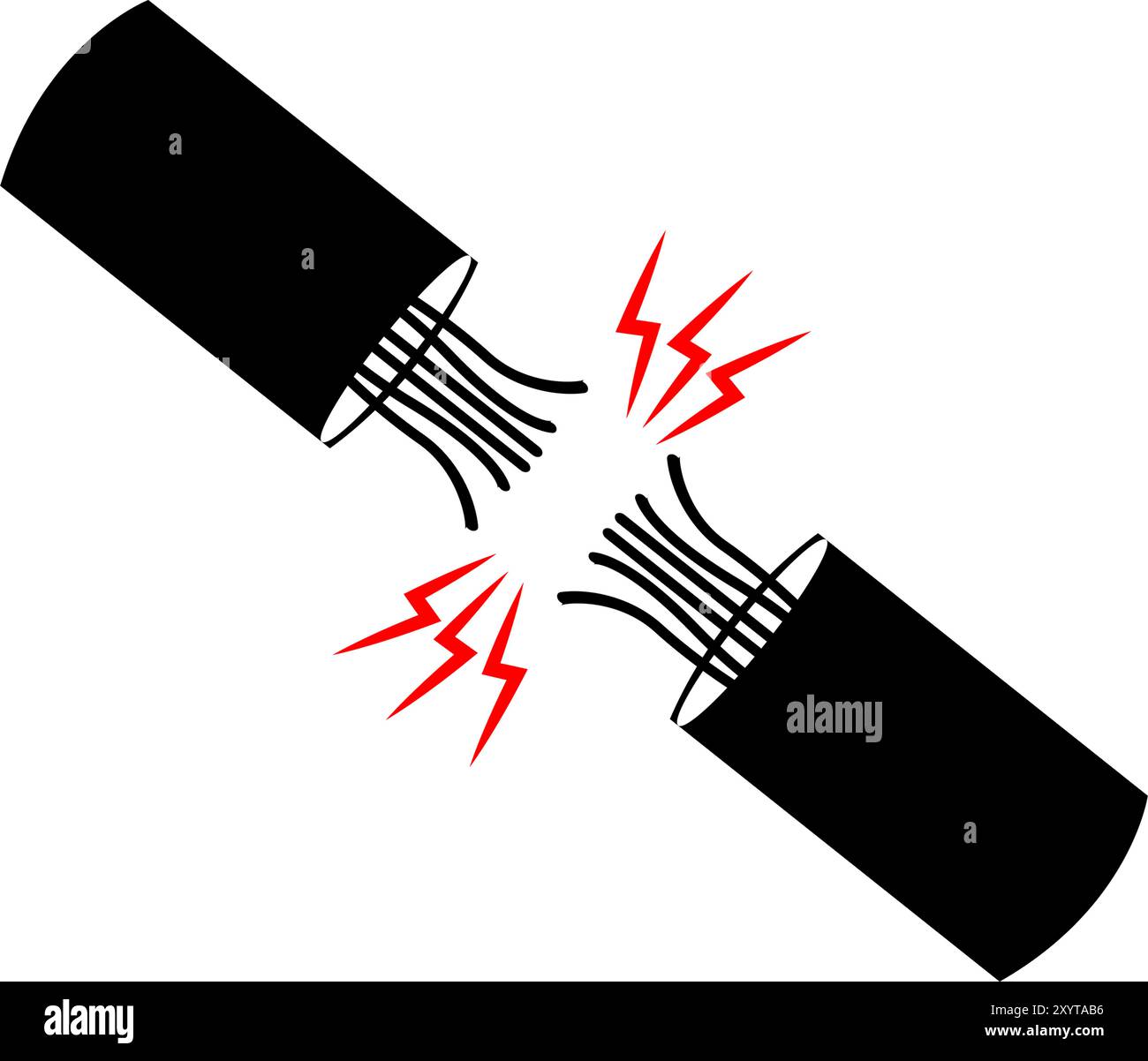 icona del cavo rotto, illustrazione dei vettori Illustrazione Vettoriale