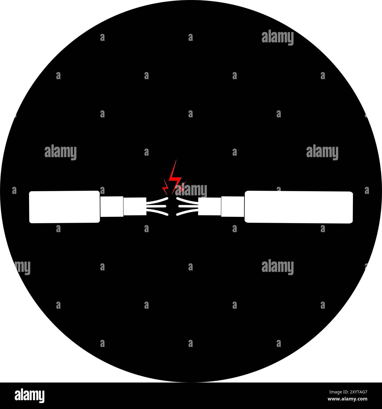 icona del cavo rotto, illustrazione dei vettori Illustrazione Vettoriale