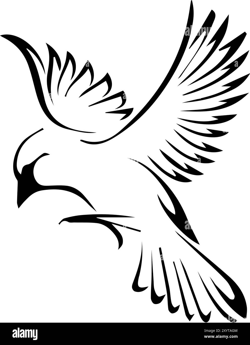 icona dove in bianco e nero Illustrazione Vettoriale