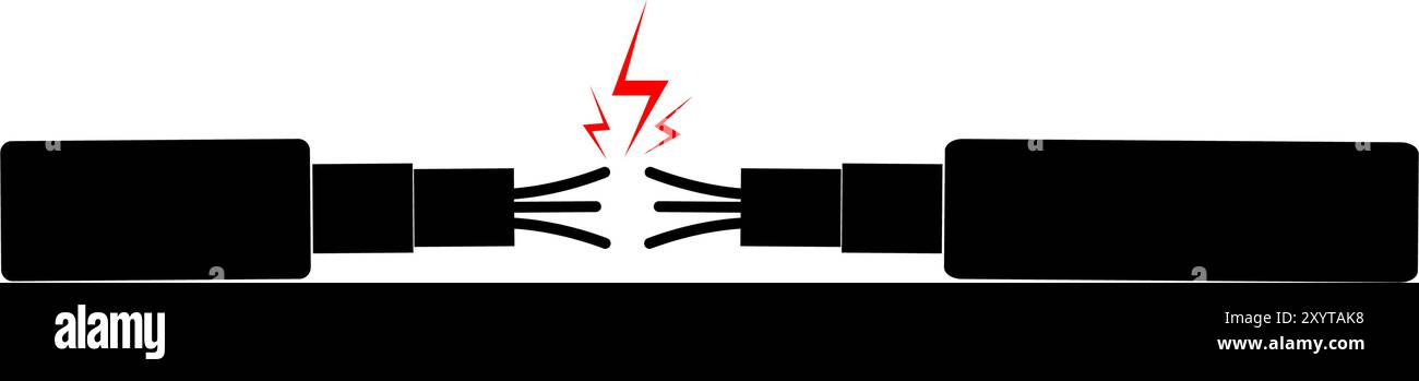 icona del cavo rotto, illustrazione dei vettori Illustrazione Vettoriale