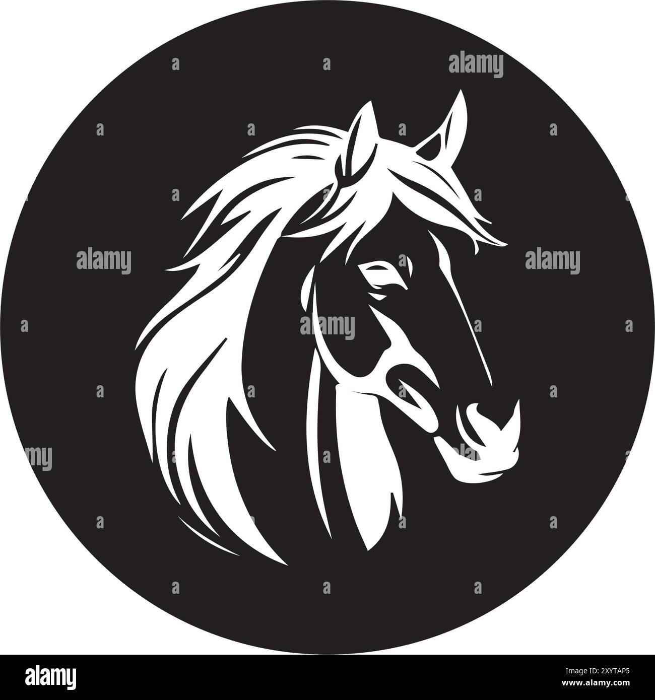 illustrazione del simbolo dell'icona animale cavallo Illustrazione Vettoriale