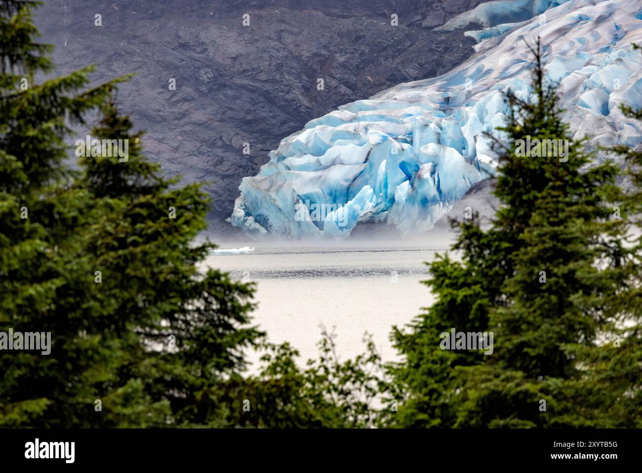 Ghiacciaio e lago Mendenhall nella Tongass National Forest - Juneau, Alaska, Stati Uniti Foto Stock