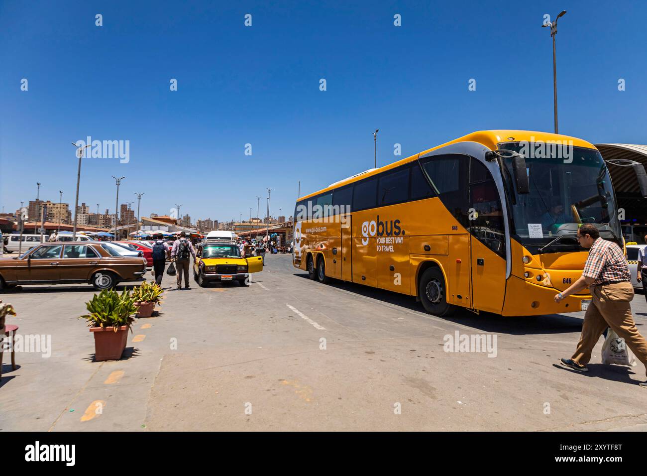 Autobus a lunga distanza, Alexandria New Bus Station, Moharam Bek, Alessandria, Egitto, Nord Africa, Africa Foto Stock