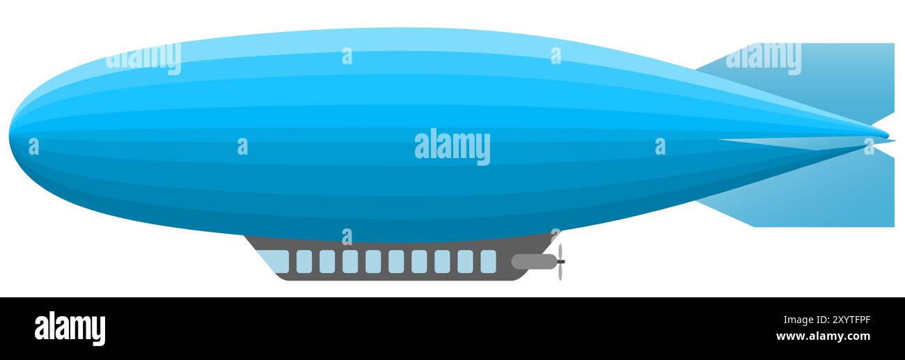 velivolo zeppelin con disegno illustrativo blu Foto Stock