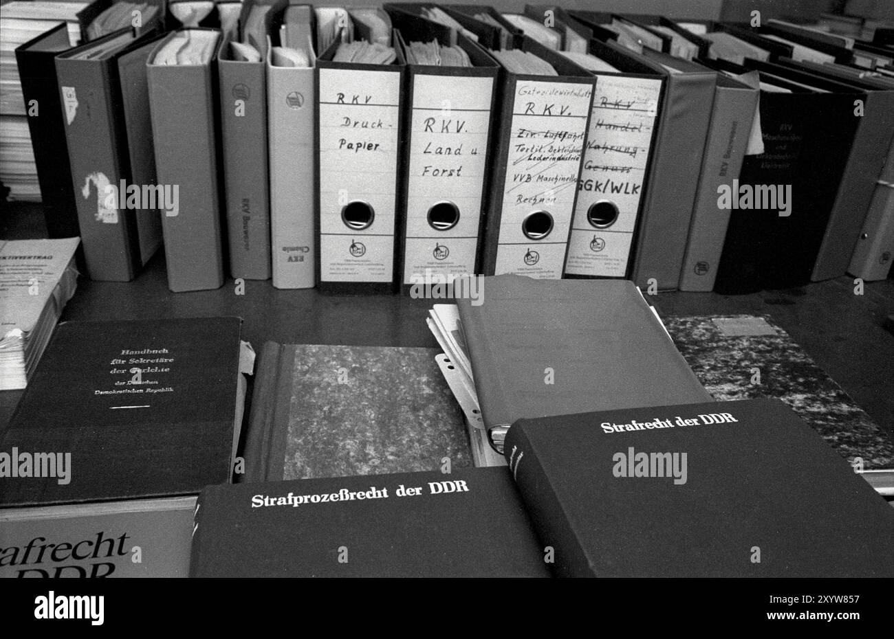 Germania, Berlino, 23 giugno 1991, tribunale distrettuale di Lichtenberg (proprio accanto alla sede della Normannenstrasse Stasi), diritto penale della RDT, parte della Foto Stock