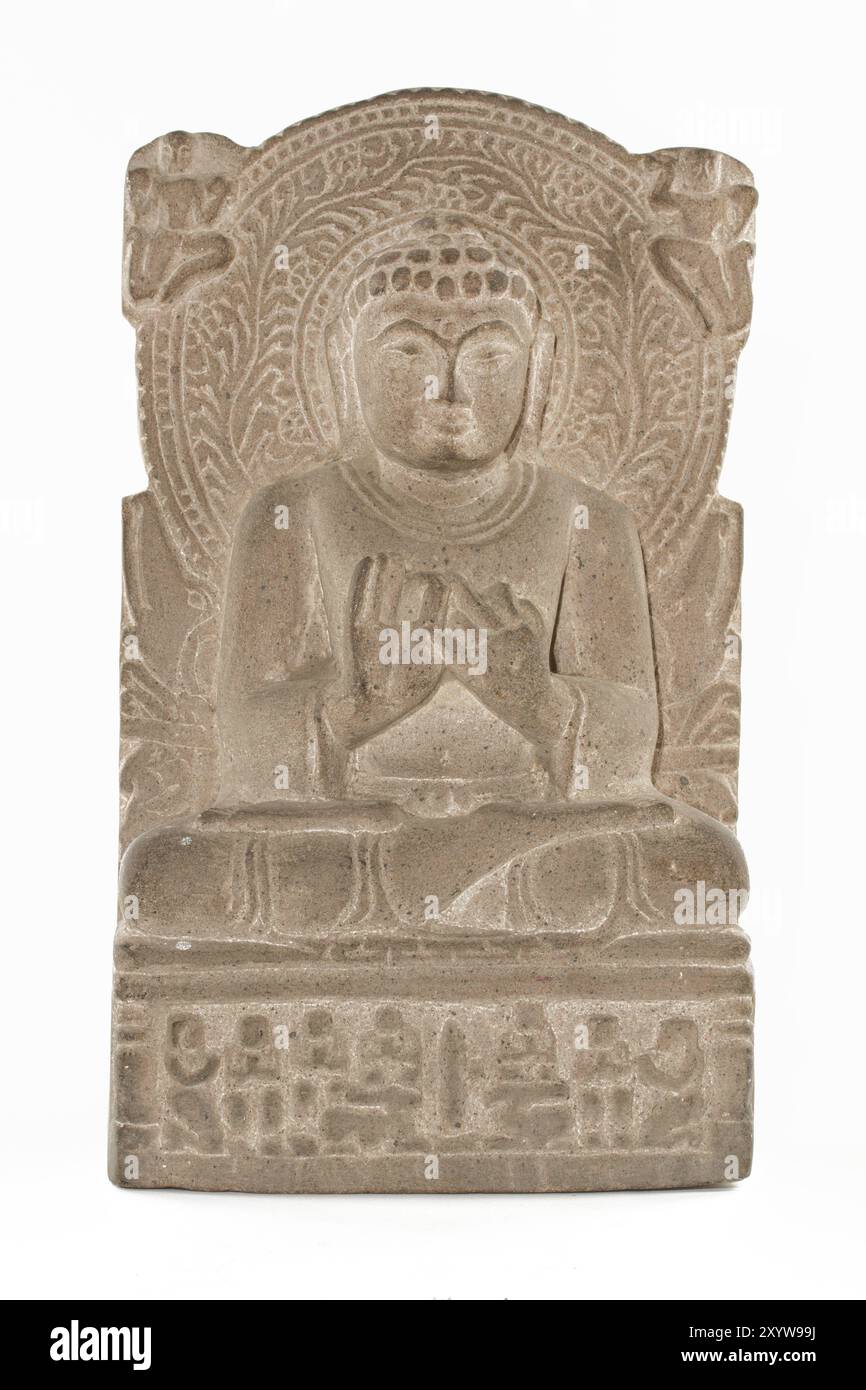 La figura del Buddha scolpita in pietra Foto Stock