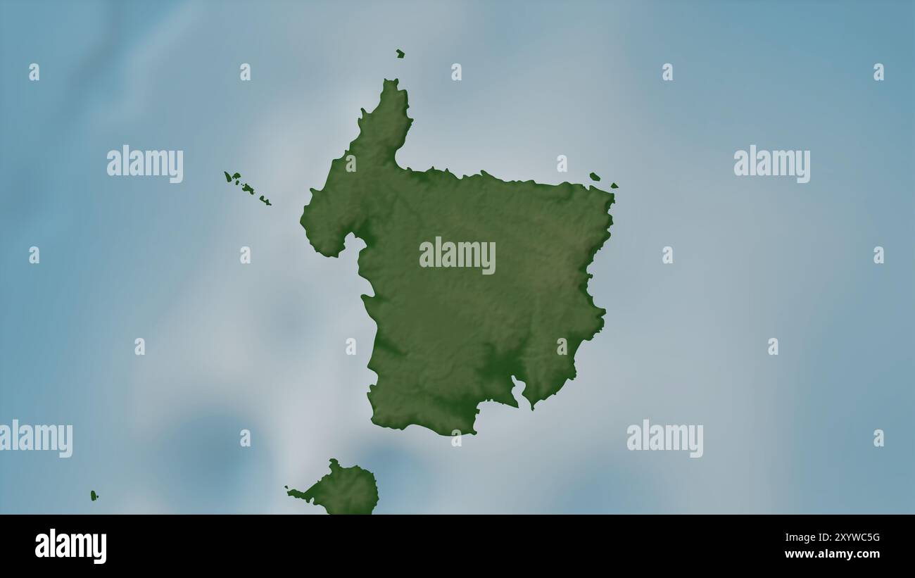 Pulau Doi nel Mare di Molukka su una mappa colorata Foto Stock