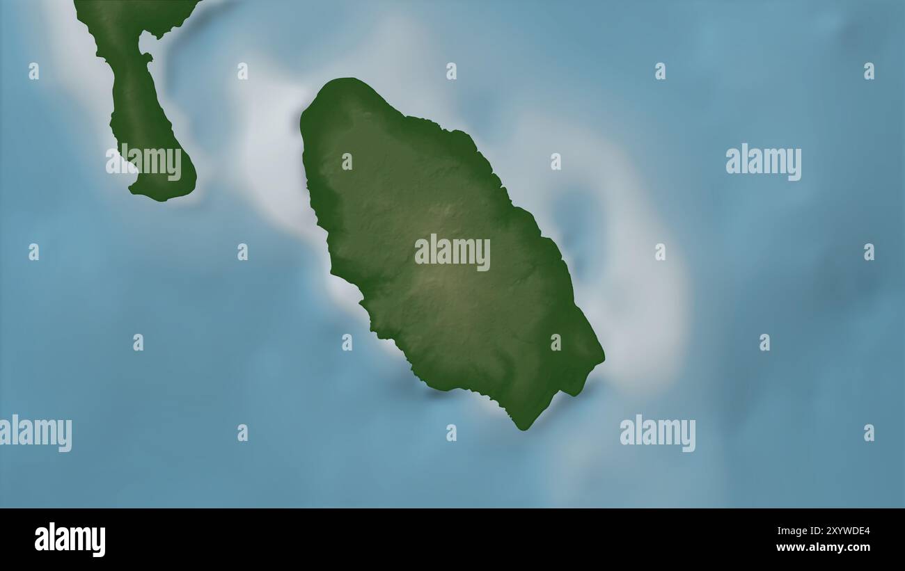 Pulau Kaburuang nel Mare delle Molukka su una mappa colorata Foto Stock