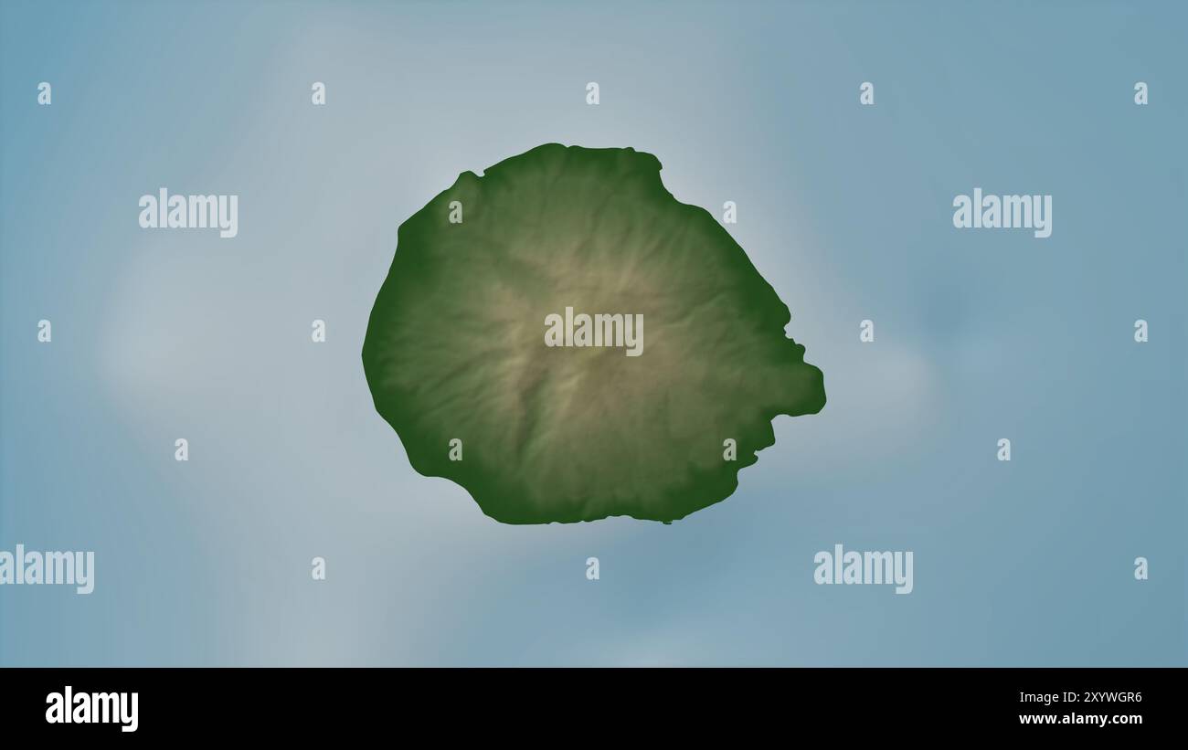 Pulau Moty nel Mare delle Molukka su una mappa colorata Foto Stock