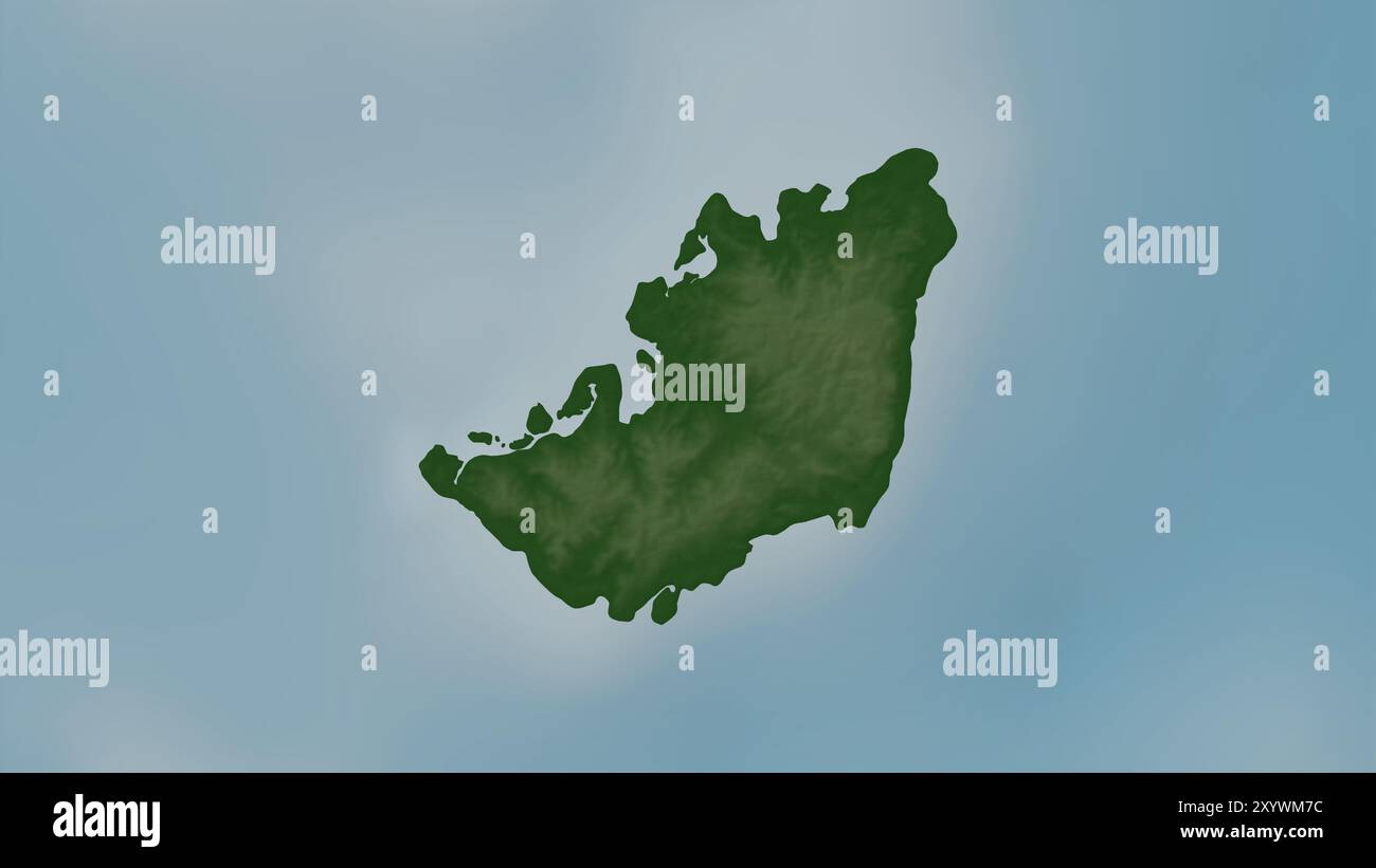 Pulau Taneti nel Mare delle Molukka su una mappa colorata Foto Stock