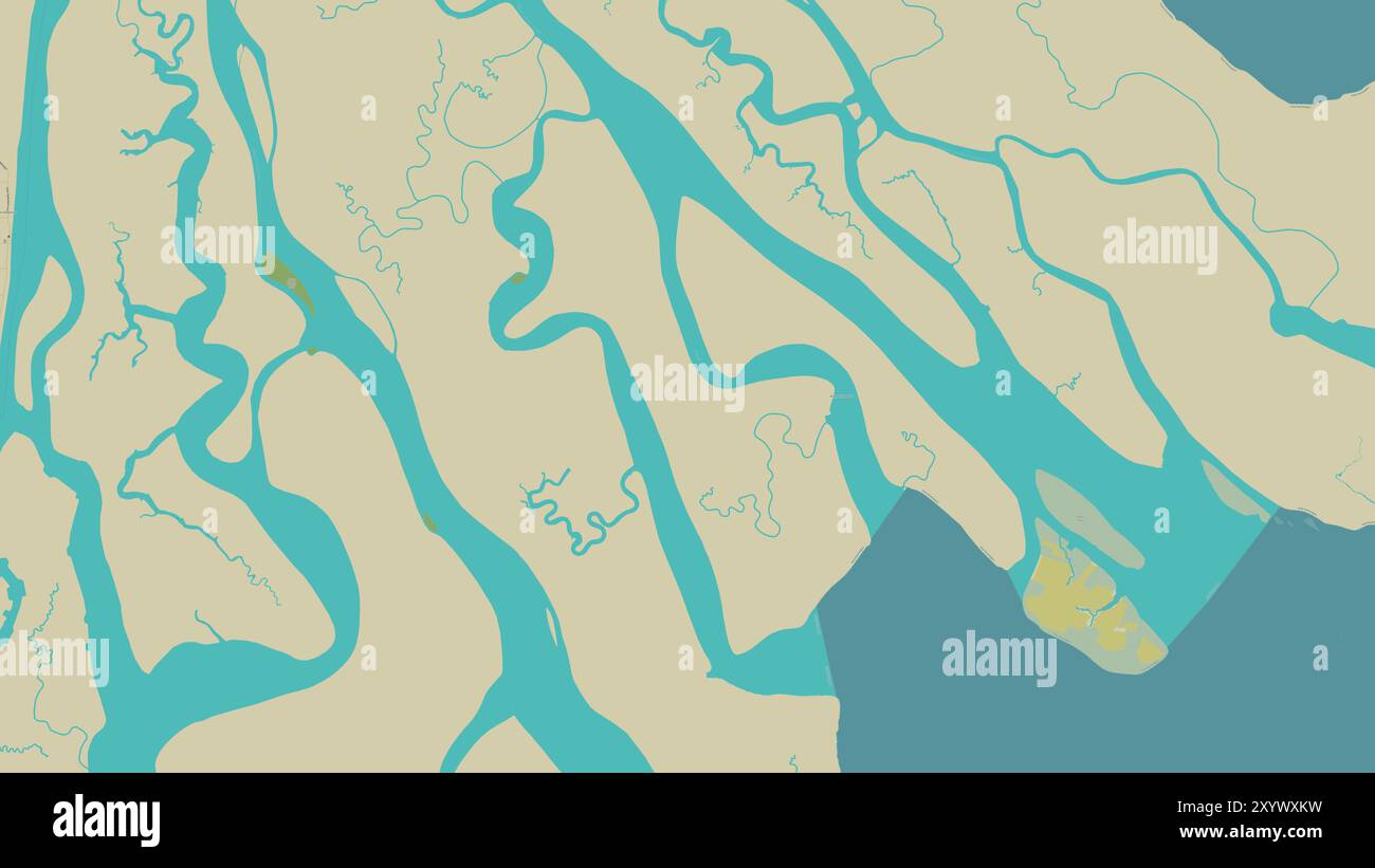 Pulau Genting nello stretto di Makassar su una mappa topografica in stile umanitario OSM Foto Stock