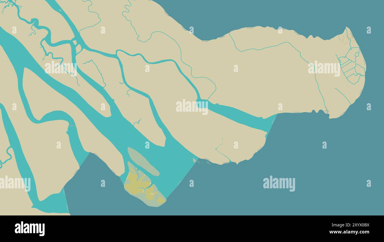 Pulau Kanyuran nello stretto di Makassar su una mappa topografica in stile umanitario OSM Foto Stock