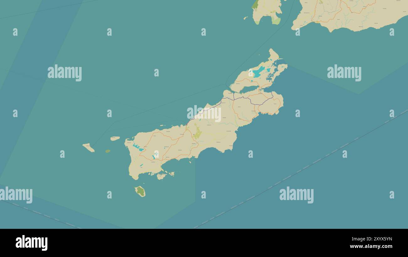 Pulau Rote nel Mare di Savu su una mappa topografica in stile umanitario OSM Foto Stock