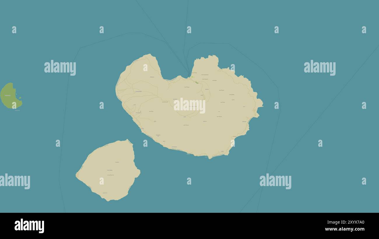 Pulau Tahulandang nel Mare delle Molukka su una mappa topografica in stile umanitario OSM Foto Stock