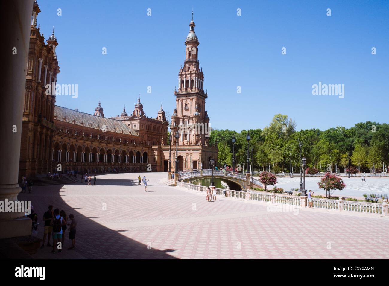 Maestosa Plaza de España a Siviglia Foto Stock