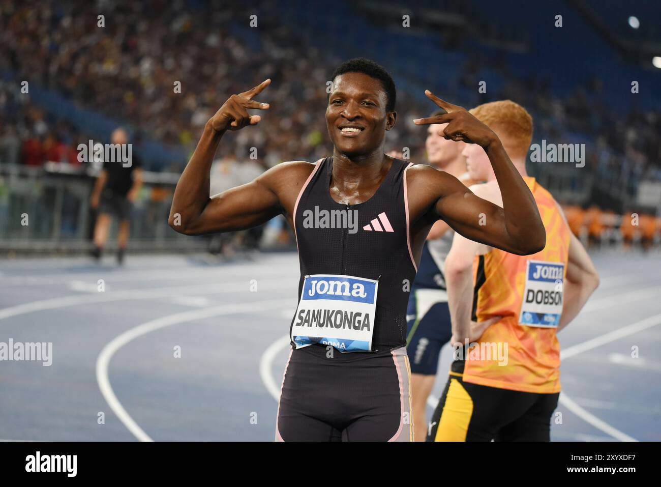 Roma, Italia. 30 agosto 2024. Gala d'oro Pietro Mennea Muzala Samukonga, medaglia di bronzo ai Giochi Olimpici di Parigi 2024 vincono 400 metri con il tempo di 43.99. (Foto di Pasquale Gargano/Pacific Press) credito: Pacific Press Media Production Corp./Alamy Live News Foto Stock