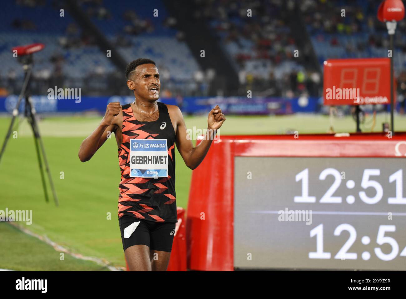 Roma, Lazio, Italia. 30 agosto 2024. Gala d'oro Pietro Mennea Hagos Gebrhiwet, medaglia di bronzo ai Giochi Olimpici di Rio 2016 vincono 5,000 metri evento con tempo 12:51,07 (Credit Image: © Pasquale Gargano/Pacific Press via ZUMA Press Wire) SOLO USO EDITORIALE! Non per USO commerciale! Foto Stock