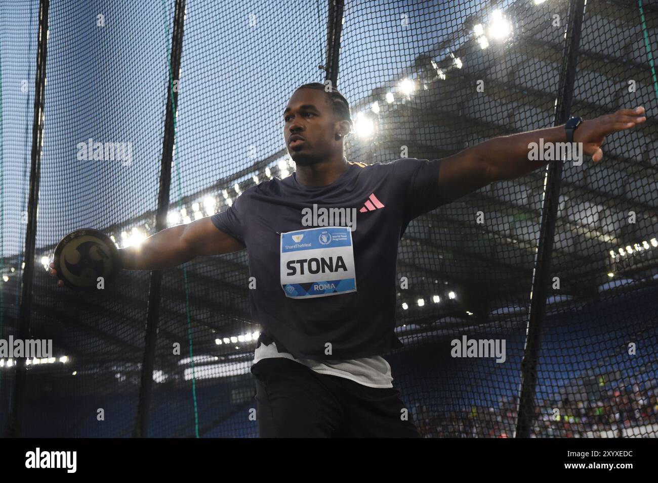 Roma, Lazio, Italia. 30 agosto 2024. Gala d'oro Pietro Mennea, Rojé Stona, medaglia d'oro alle Olimpiadi di Parigi 2024 vincono lancio disco, con distanza 67, 85. (Credit Image: © Pasquale Gargano/Pacific Press via ZUMA Press Wire) SOLO PER USO EDITORIALE! Non per USO commerciale! Foto Stock