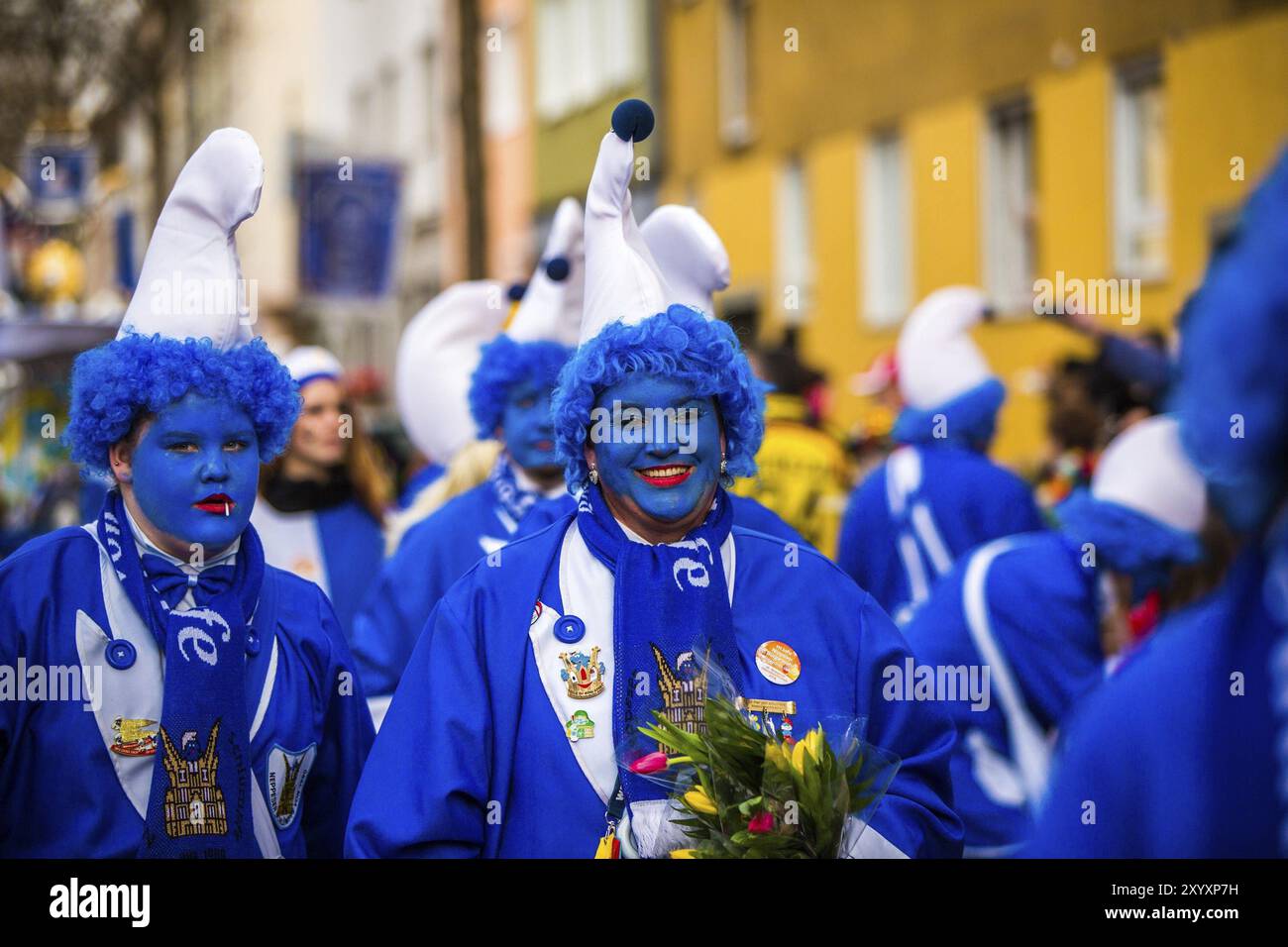 COLONIA, GERMANIA, 04 marzo: Partecipanti alla sfilata di Carnevale del 4 marzo 2014 a Colonia, Germania, Europa Foto Stock