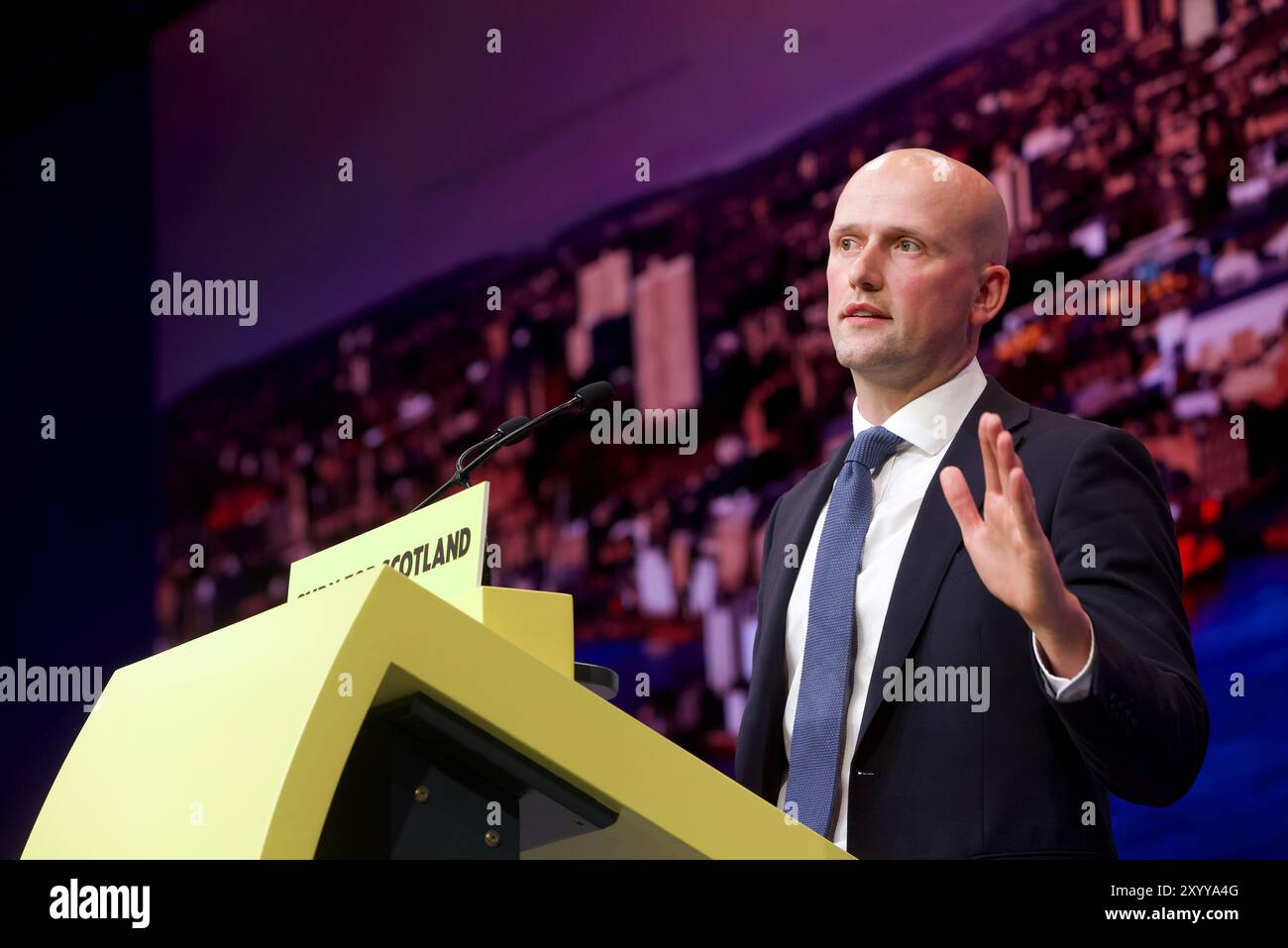 Edimburgo Regno Unito, 31 agosto 2024: Stephen Flynn, leader di Westminster del SNP, si rivolge alla conferenza annuale del partito. Credito: DB Media Services / Alamy Live Foto Stock