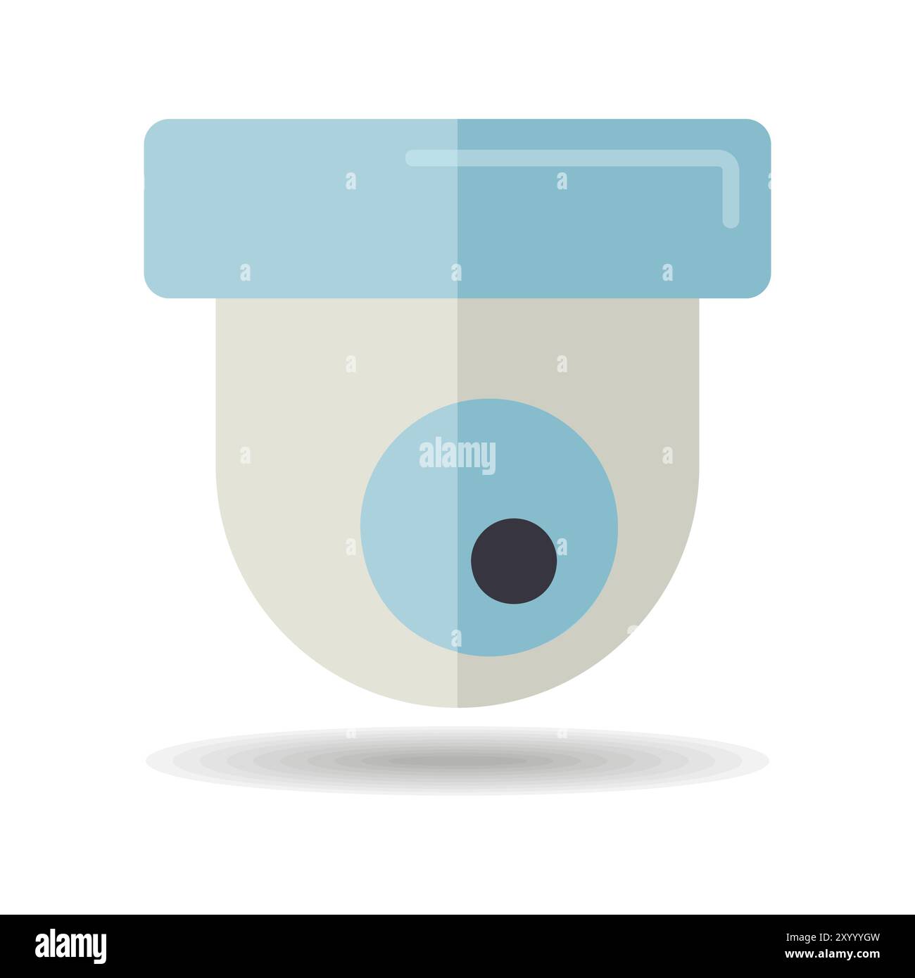 Icona vettoriale telecamera a cupola. CCTV, telecamera rotonda per soffitto di sicurezza, segnale di sorveglianza. Segnale di sicurezza. Simbolo grafico per il design del sito Web, il logo e l'app Illustrazione Vettoriale