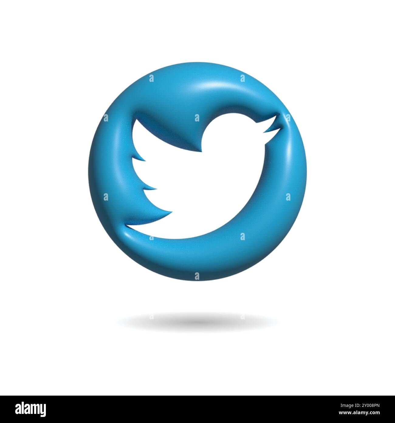 Icona Twitter 3D. Illustrazione Vettoriale