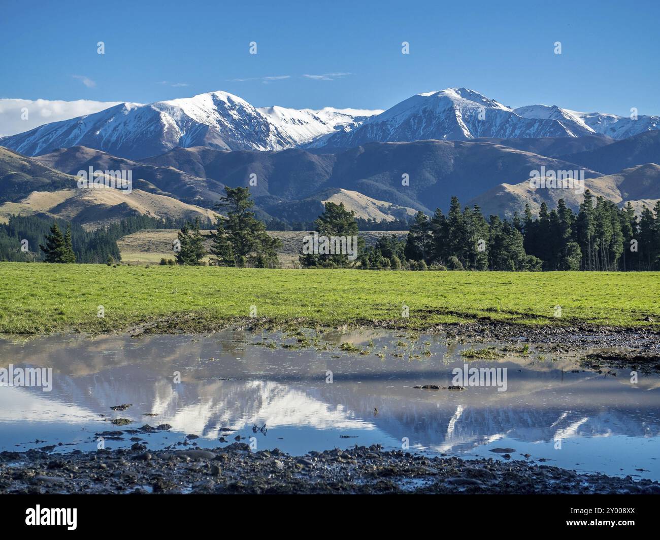 Regione montagnosa a sud-ovest di Christchurch Foto Stock