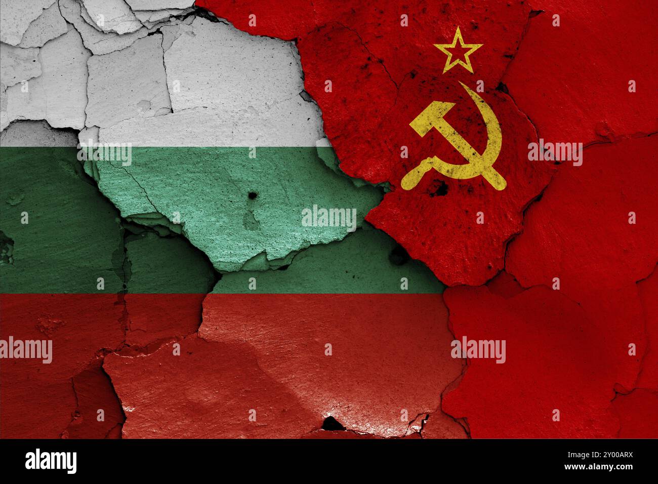 Bandiere della Bulgaria e dell'Unione Sovietica Foto Stock