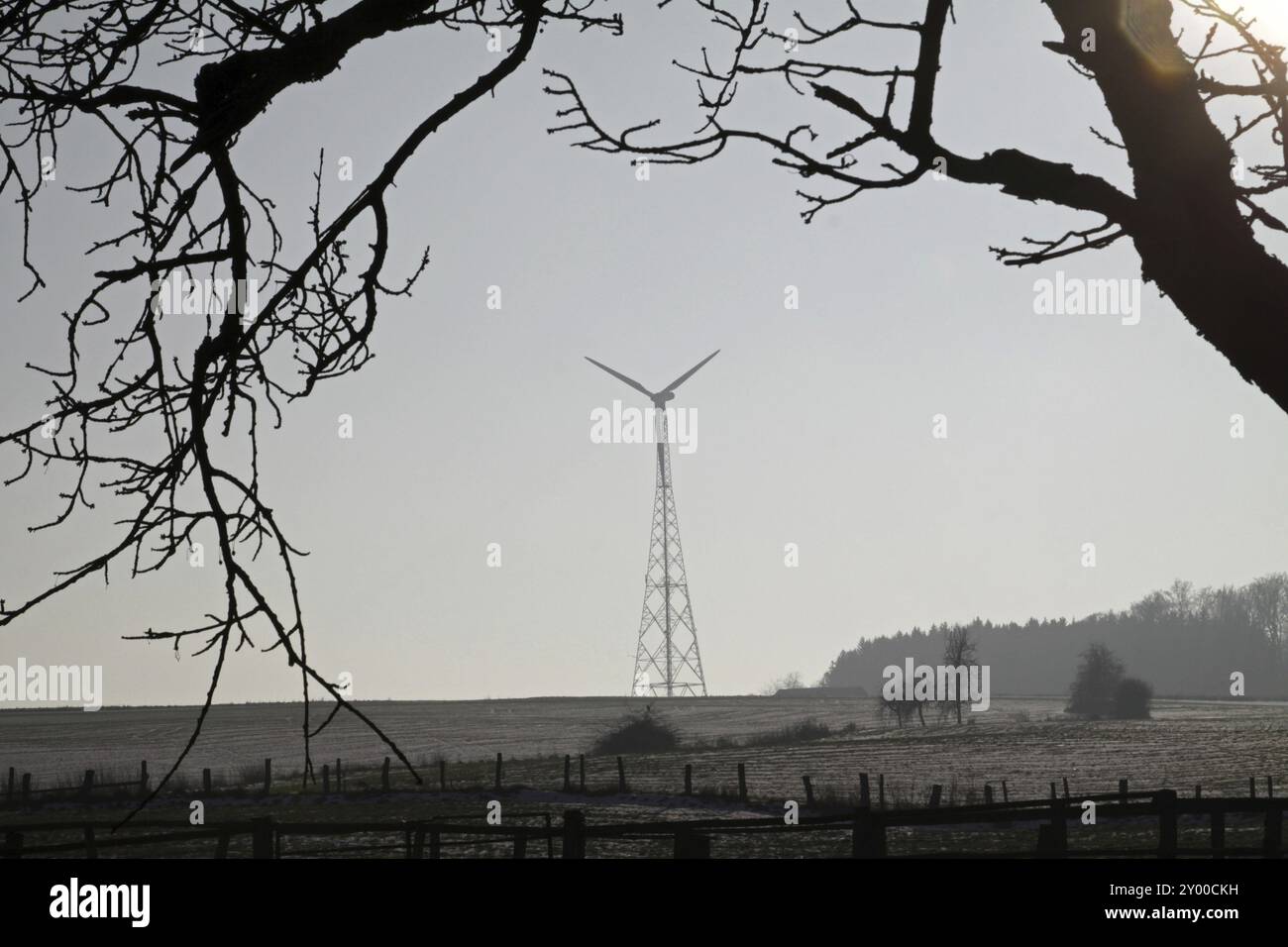 Turbina eolica vicino a Silixen Foto Stock