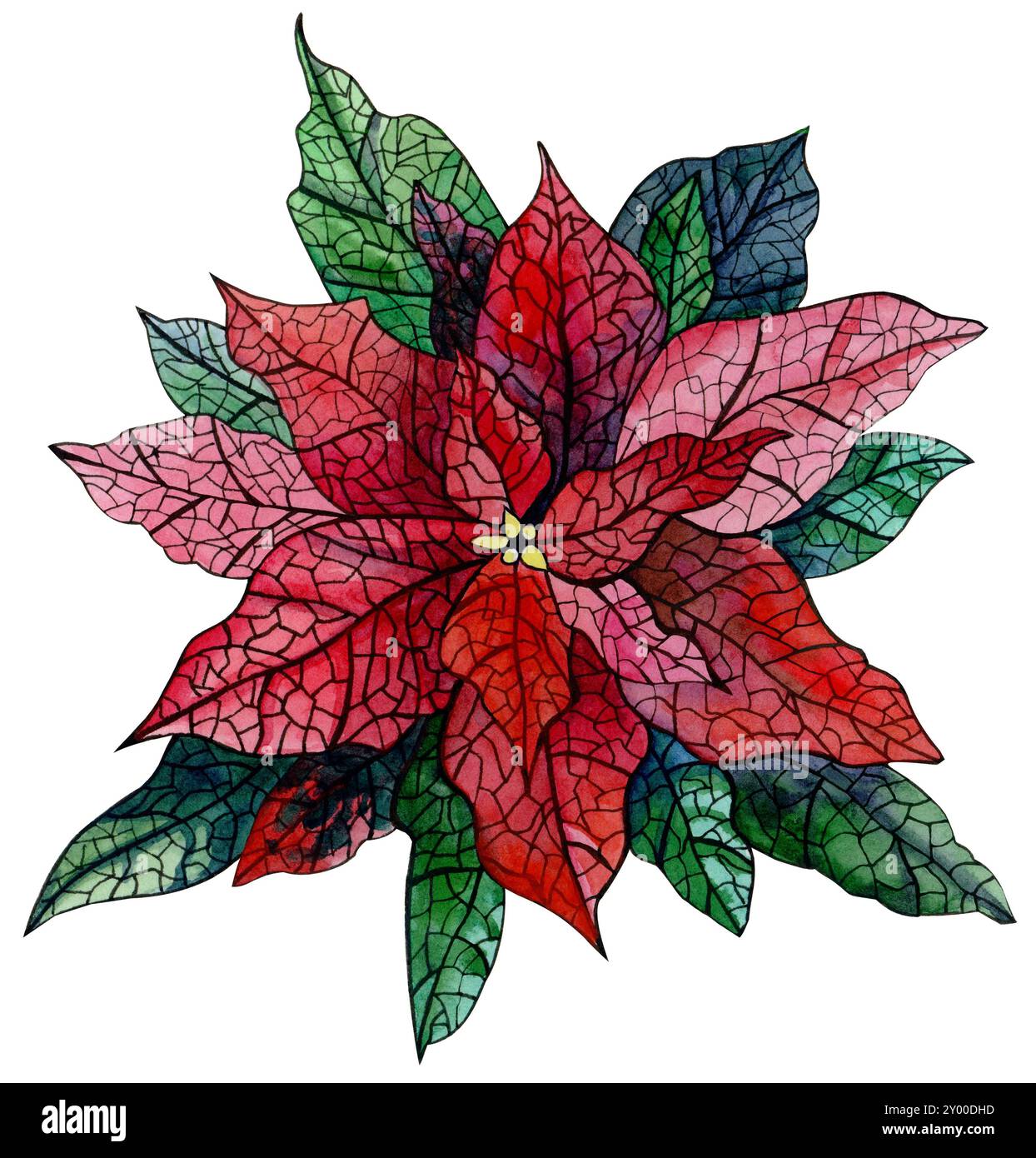 3-Pack Red Poinsettia Applique Patch Embroidered Layered