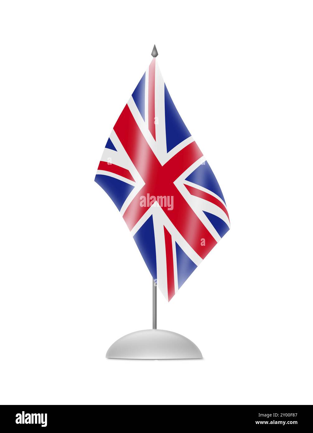 La bandiera britannica. Flag tabella. Isolato su bianco Foto Stock