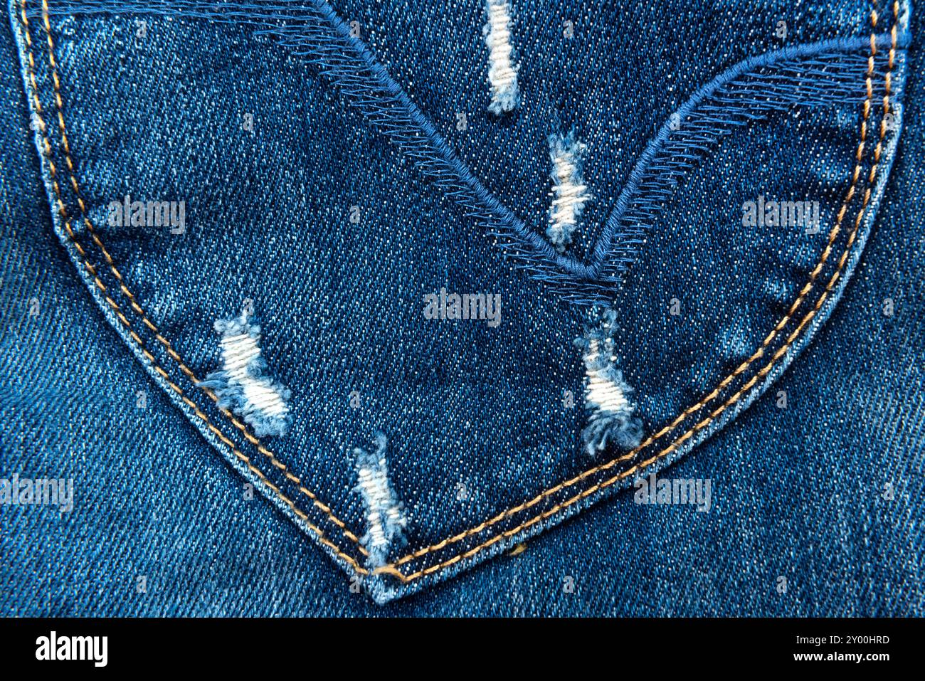 Primo piano di una tasca sui jeans Foto Stock