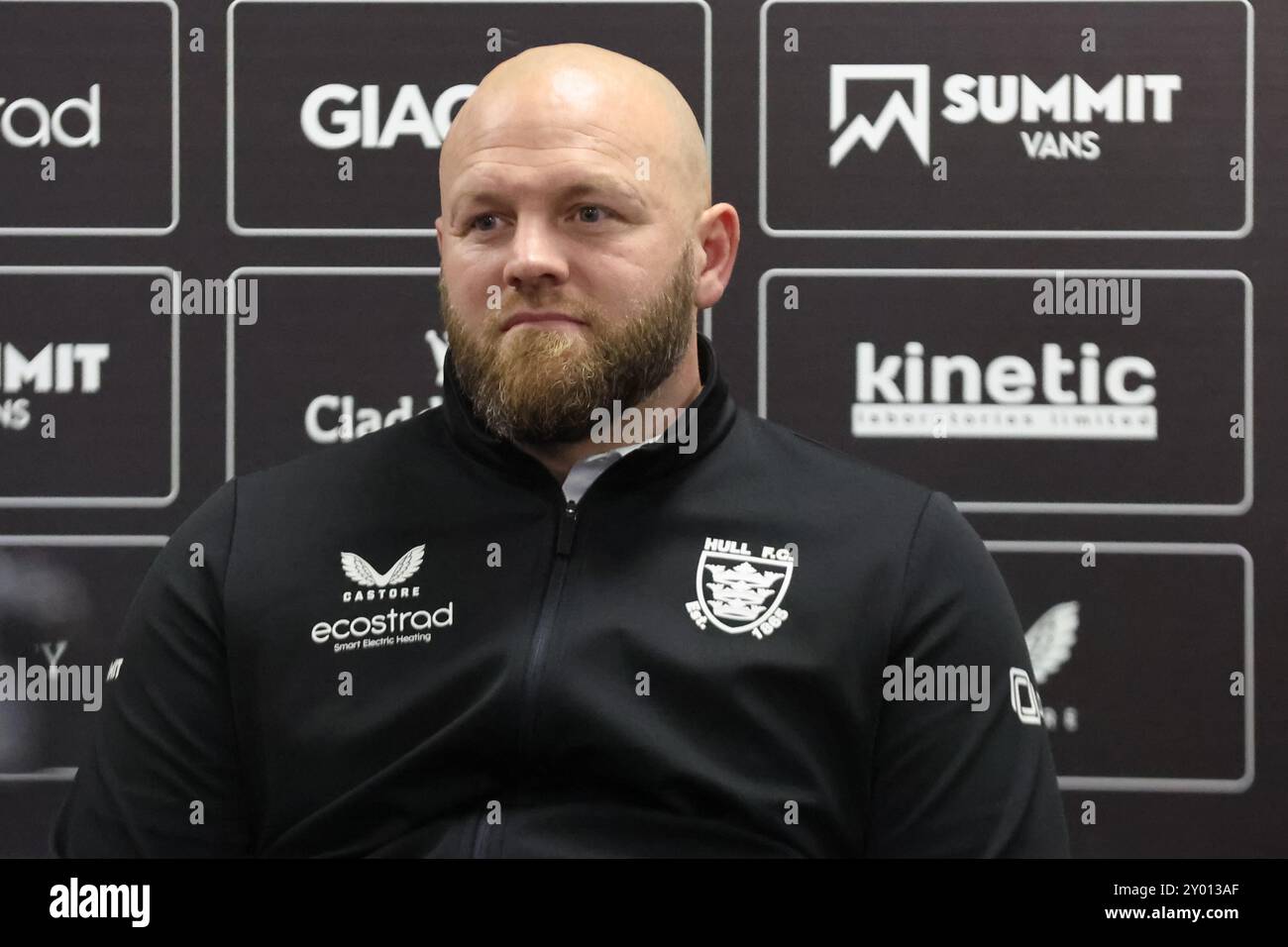 Hull, Regno Unito. 31 agosto 2024. MKM Stadium, West Park, Hull, Humberside, East Yorkshire, 31 agosto 2024. Betfred Super League Hull FC vs Castleford Tigers Simon Grix (capo allenatore) di Hull FC crediti: Touchlinepics/Alamy Live News Foto Stock