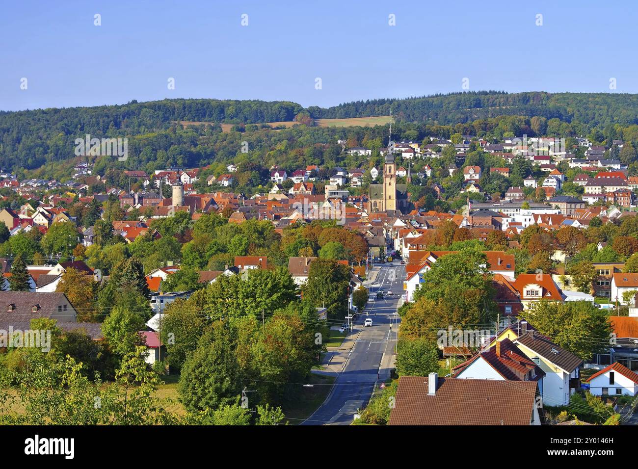 Tauberbischofsheim nel Baden-Wuertemberg, la città di Tauberbischofsheim, Germania, a nord-est del Baden-Wuerttemberg, Europa Foto Stock