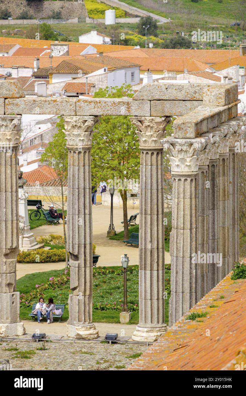 Templo romano de Evora, Templo de Diana, Evora, Alentejo, Portogallo, Europa Foto Stock