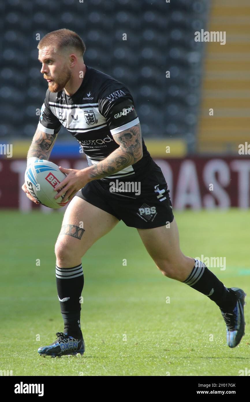 Hull, Regno Unito. 31 agosto 2024. MKM Stadium, West Park, Hull, Humberside, East Yorkshire, 31 agosto 2024. Betfred Super League Hull FC vs Castleford Tigers Morgan Smith di Hull FC Credit: Touchlinepics/Alamy Live News Foto Stock