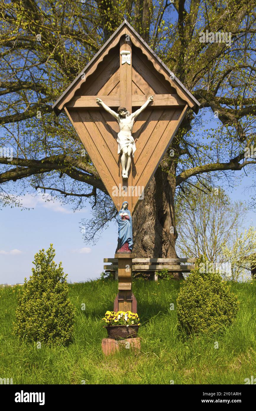 Santuario a lato della strada nell'alta Baviera Foto Stock